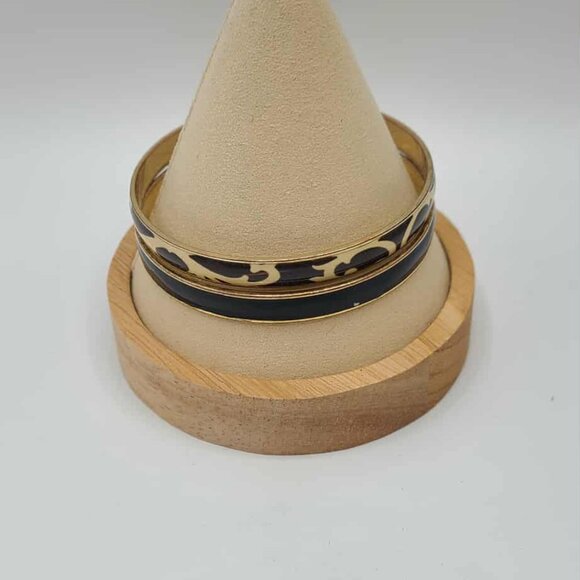 J Crew 2 Thin Black Enamel Bangles - Picture 2 of 9